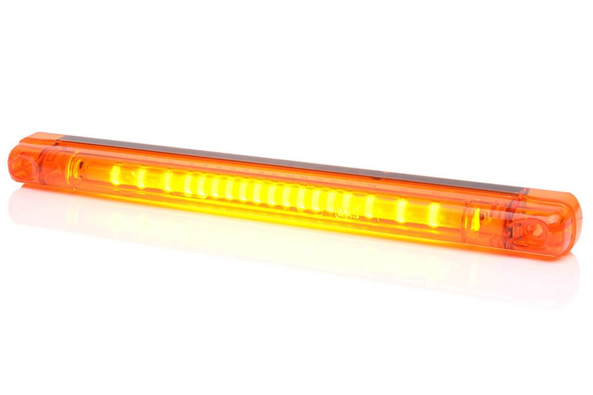 Slim LED Warnblinkleuchte 12-24V, gelb mit 18 Leuchtdioden, 4