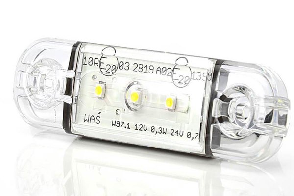 LED Begrenzungsleuchte, 12/24V, slim, extra dünn mit 3x LED, Weiß