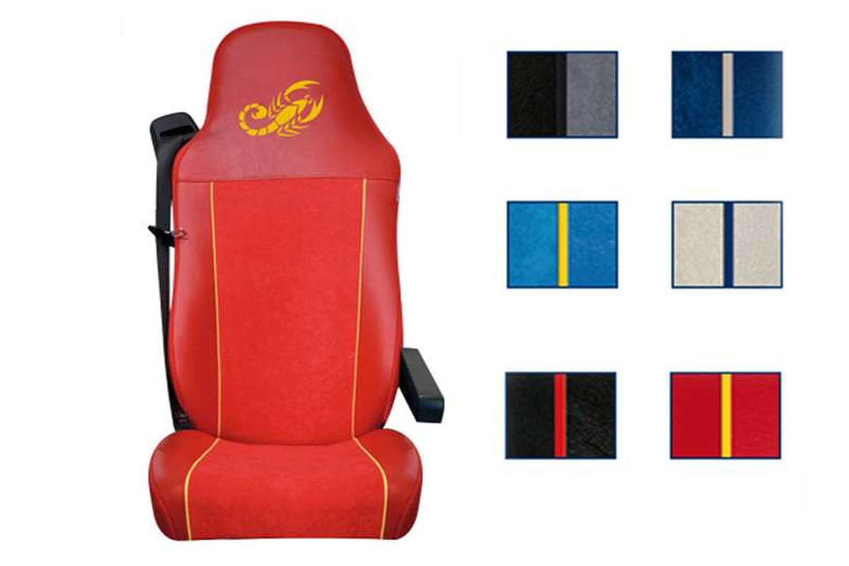 2x Blau Sitzauflage LKW-Sitz Universal Sitzbezug Bezug passend für MAN