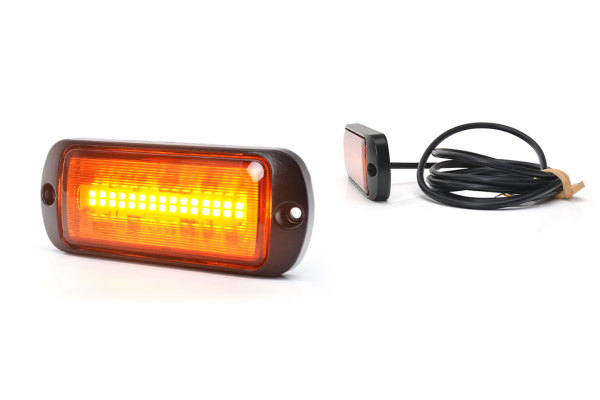 LED Kennleuchte, Blitzlicht 12V/24V Klare Lichtscheibe, Leuchtdioden orange