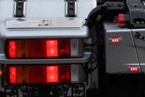 Achterlicht 3x LED - rood, smal, met E-markering