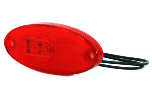 LED uitrijlicht ovaal met 2 LEDs, rood en plat, 12/24V