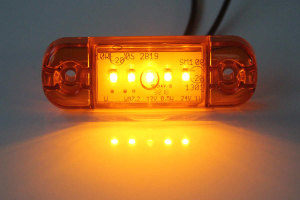 LED zijmarkeringslicht, 12/24V oranje, slank, 5 LEDs